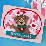 Spellbinders 3D Embossing Folder & Stencil by Simon Hurley, Puffy Hearts (BD-1018)