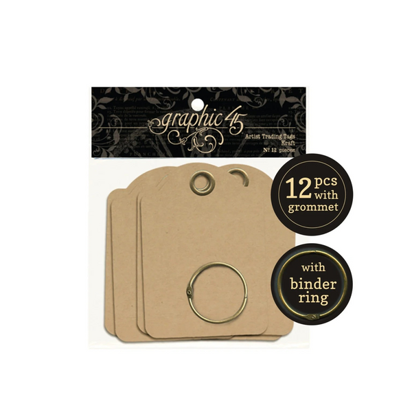 Graphic 45, Staples Artist Trading Tags, ATC, Kraft (4500847)
