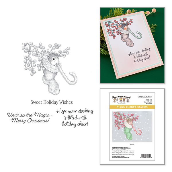 Spellbinders, House Mouse Cling Rubber Stamp, Sweet Twist (RSC-077)