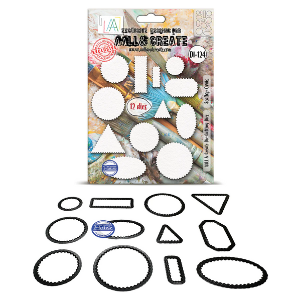 AALL And Create, #DI-124 Scallop Ovals, Designed by Autour De Mwa & Co., Die-cutting Die Set