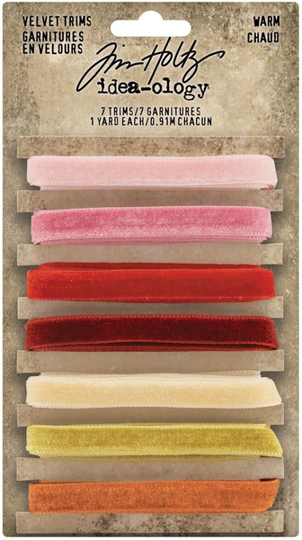 Tim Holtz Idea-Ology, Velvet Trims 7/Pkg, Neutral (TH94115)