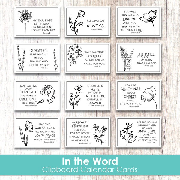 Taylored Expressions, Clipboard Calendar Cards, In the Word (TEPP185)