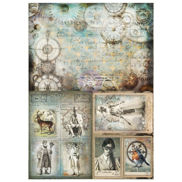 Prima Finnabair A3 Decoupage Sheet, Steam and Frost (#951467)