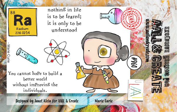 AALL & Create, A7 Clear Stamp by Janet Klein, Marie Curie (#960)