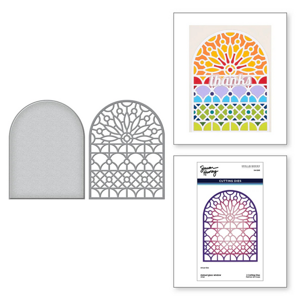 Spellbinders, Stained Glass Window Etched Dies from the Metamorphosis Collection by Simon Hurley (S4-1265)