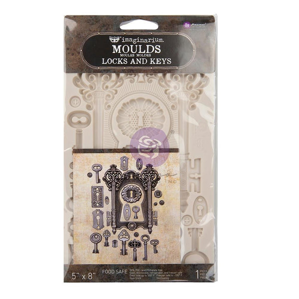 Prima, Finnabair Decor Moulds 5"X8", Lock & Keys