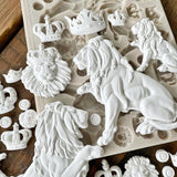 Prima Finnabair Decor Moulds 5"X8"X8mm, Regal Lions