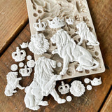 Prima Finnabair Decor Moulds 5"X8"X8mm, Regal Lions