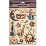 Stamperia, Colored Wooden Shapes A5, Masquerade (KLSP178)