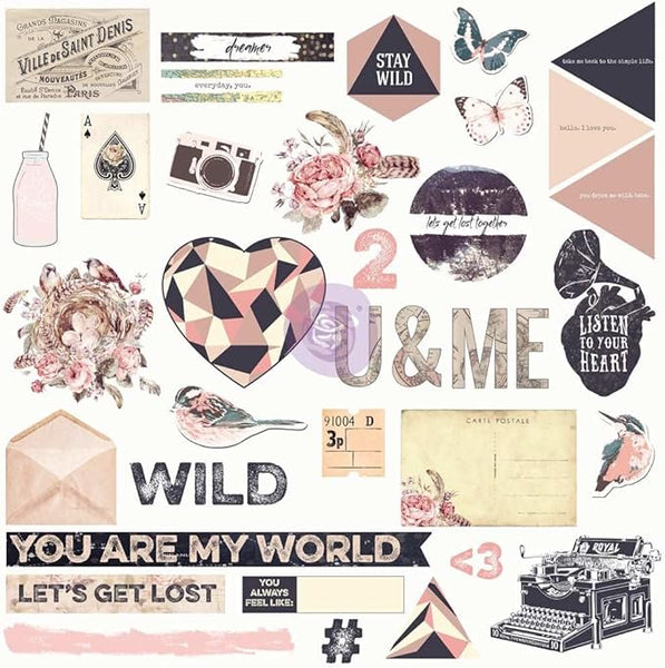 Prima, Chipboards & More, Wild + Free (Bonus Bag of Sequins)