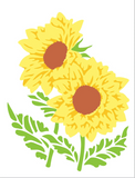 The Crafters Workshop, 8.5X11 Layering Stencil, A2 Layered Sunflowers (TCW6058)
