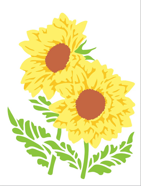 The Crafters Workshop, 8.5X11 Layering Stencil, A2 Layered Sunflowers (TCW6058)