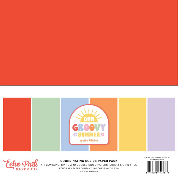 Echo Park Solids Kit 12"X12", Our Groovy Summer (OGS496015)