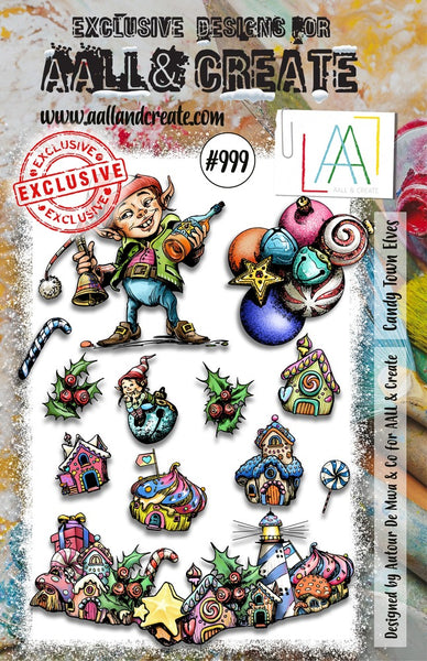 AALL & Create, #999, Candy Town Elves, A5 Clear Stamps, Designed by Autour De Mwa