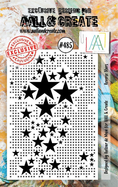 AALL & Create, #485, Reverse Stars, A7 Clear Stamps, Designed by Autour De Mwa