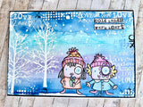AALL & Create, #946, The Winter Girls, A7 Clear Stamp, Designed by Janet Klein