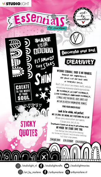 Art By Marlene, Sticker Pad, Sticky Quotes Essentials 120x210mm 20 Sh nr.03