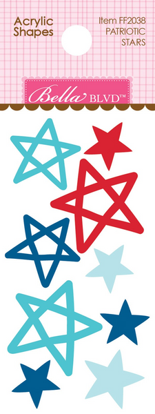 Bella Blvd, Fireworks & Freedom Collection, Acrylic Shapes, Patriotic Stars
