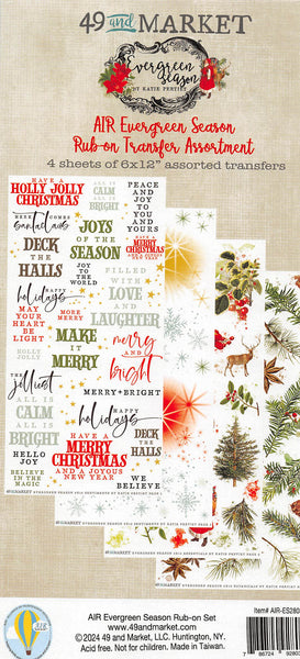 49 And Market Rub-On Transfer Set, Assortment, AIR Evergreen Season (AIR-ES28034)