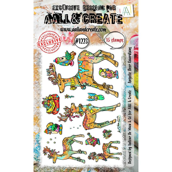 AALL & Create, #1223, Angelic Deer Guardians, A6 Photopolymer Clear Stamp Set by Autour De Mwa