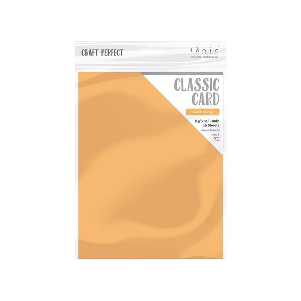 Tonic Studios, Craft Perfect Weave Textured Classic Card 8.5"X11" 10/Pkg, Apricot Orange