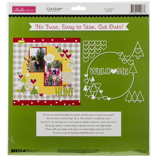 Bella Blvd, Cut-Outs Sturdy Paper Cuts, Wreath (BB2218)