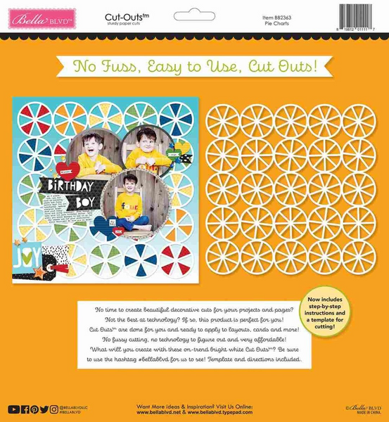 Bella Blvd, Cut-Outs Sturdy Paper Cuts, Pie Charts (BB2363)
