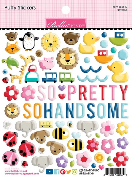 Bella Blvd, Tiny Tots 2.0 Collection, Puffy Stickers, Playtime (BB2542)