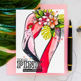 Colorado Craft Company, Big & Bold Clear Stamps 6"x6", Tickled Pink Flamingo