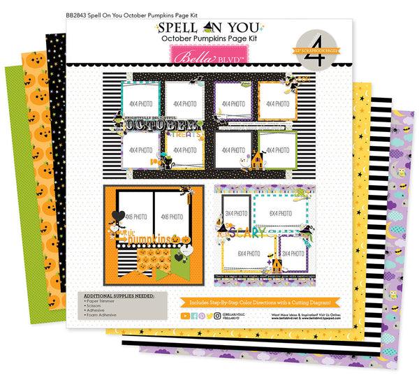 Bella Blvd, Page Kit 12"X12", Spell On You, October Pumpkins