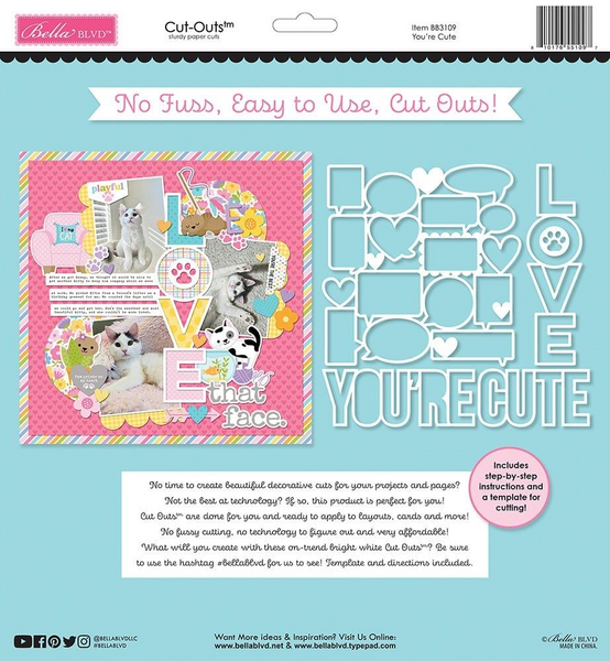 Bella Blvd, Cut-Outs Sturdy Paper Cuts, You're Cute (BB3109)