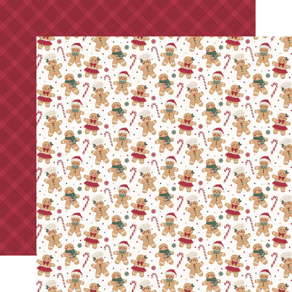 Echo Park Paper, Baking Christmas Cheer, Double-Sided Cardstock 12"X12", Cheerful Gingerbread (BCC516002)