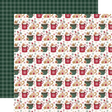 Echo Park Paper, Baking Christmas Cheer, Double-Sided Cardstock 12"X12", Hot Chocolate Mugs (BCC516013)