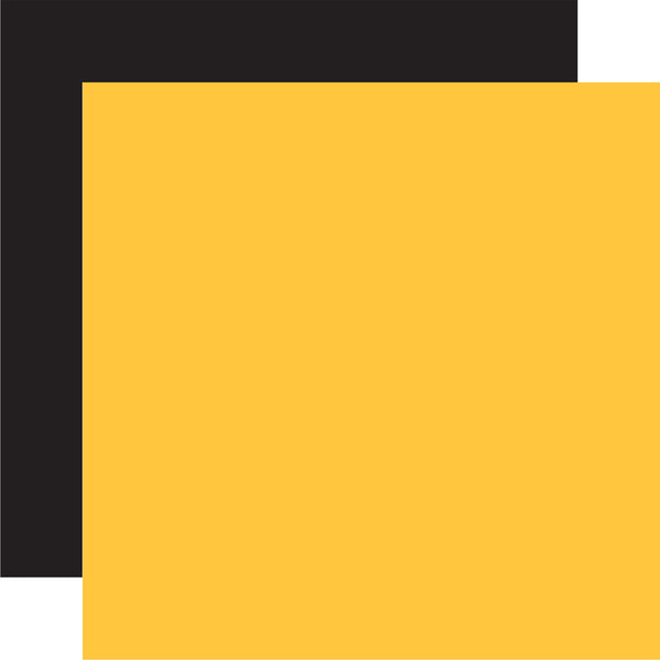 Echo Park Paper, 12X12 Coordinating Solid, Bee Happy, Dk Yellow/Black