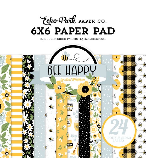 Echo Park Double-Sided Paper Pad 6"X6" 24/Pkg, Bee Happy