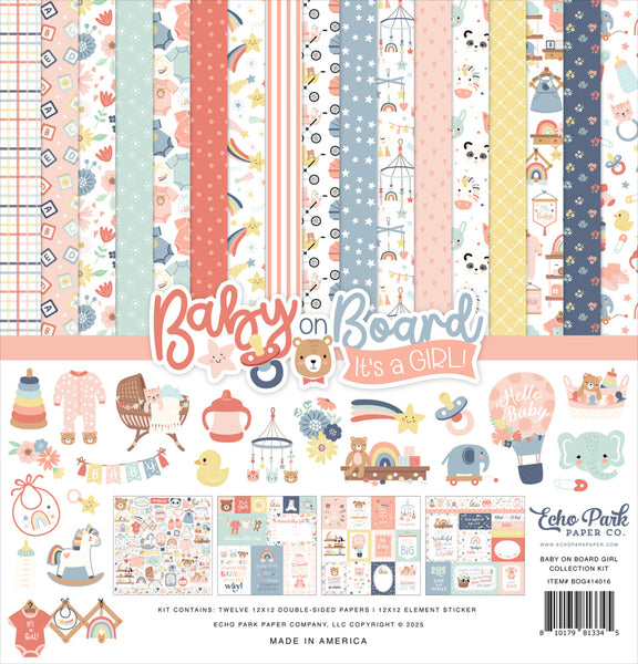 Echo Park Collection Kit 12"X12", Baby On Board Girl