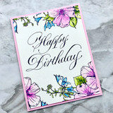 Spellbinders Press Plate By Paul Antonio, Copperplate Happy Birthday