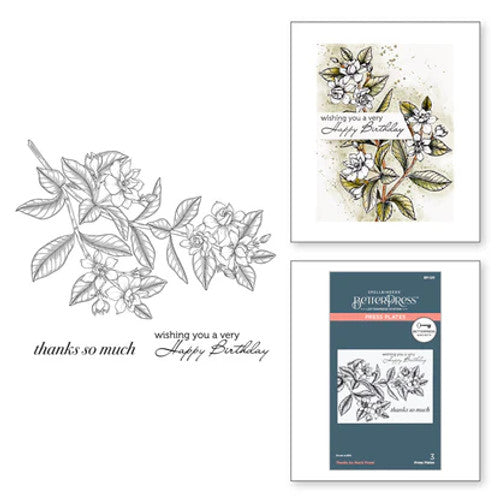 Spellbinders, BetterPress Society, Press Plate, Thanks So Much Floral (BP120)