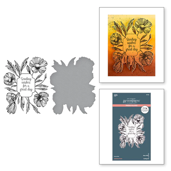 Spellbinders, BetterPress Society, Press Plates and Dies, Anemone Frame (BP-168)