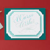 Spellbinders, BetterPress Press Plate By Paul Antonio, Copperplate, Warm Wishes (BP-179)