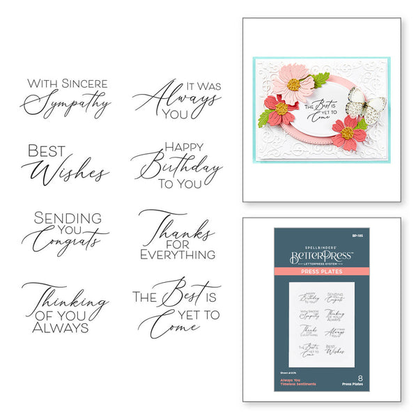 Spellbinders BetterPress Press Plate, Always You Timeless Sentiments (BP-185)