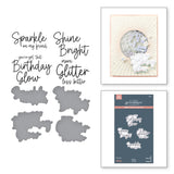 Spellbinders, Press Plate & Die Set By Carissa Wiley Sparkle On Sentiments, Shine Bright (BP-207)