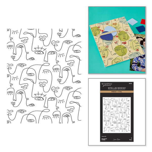 Spellbinders, BetterPress & Glimmer, Press + Foil Plate & Die Set, Perceptual Profiles (BP-339)