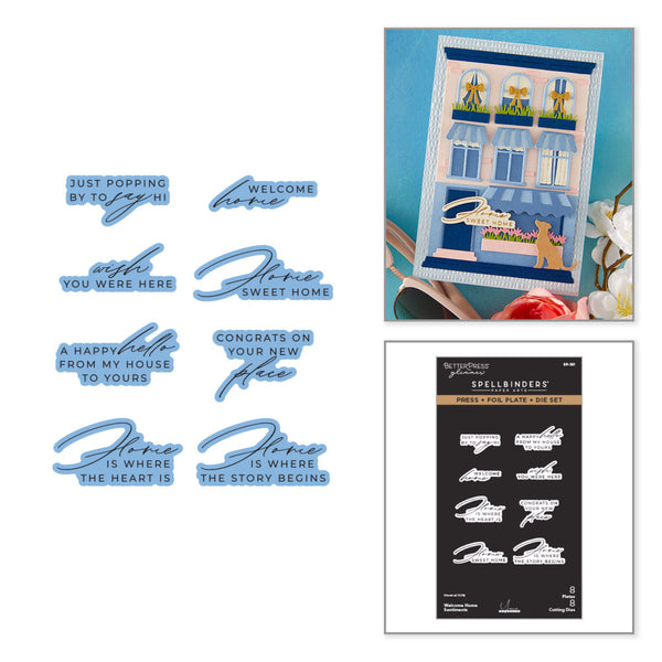 Spellbinders Press + Foil Plate & Die Set by Yana Smakula, Welcome Home Sentiments (BP-361)