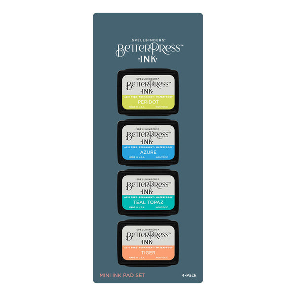 Spellbinders BetterPress Letterpress Mini Ink Pad Set 4/Pkg, Tropical