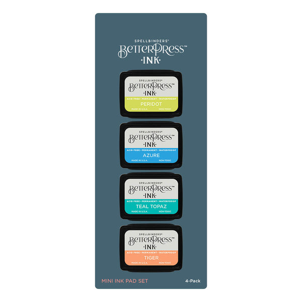 Spellbinders BetterPress Letterpress Mini Ink Pad Set 4/Pkg, Tropical