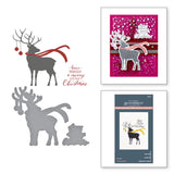 Spellbinders BetterPress Plate & Die Set, From the Home for the Holidays Collection, Dashing Reindeer Registration (BPR-013)