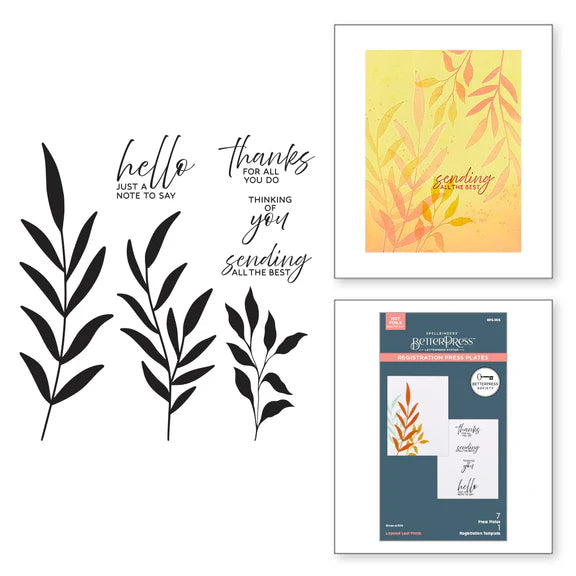 Spellbinders, BetterPress, Press Plates & Registration Template, Layered Leaf Print (BPS-005)