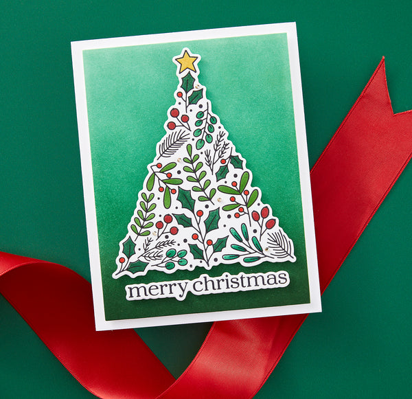 Spellbinders, BetterPress Society, Press Plate & Die Set, Winter Sprigs Tree (BPS-004)