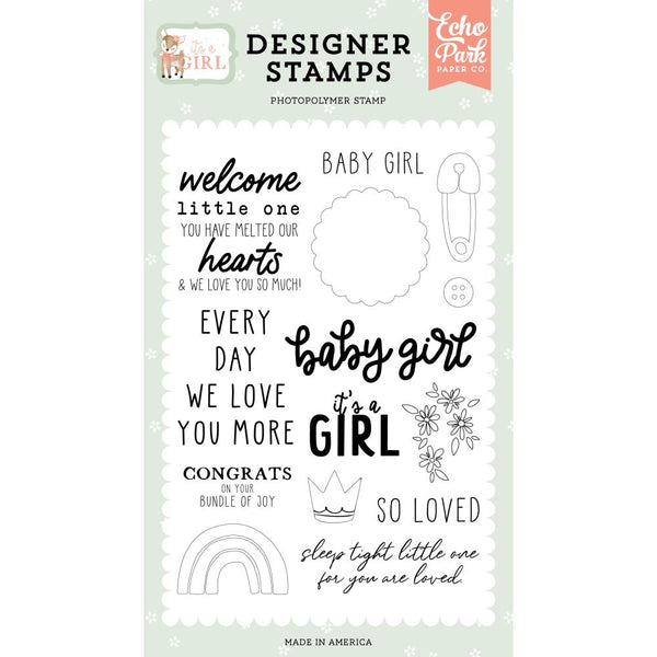 Echo Park Paper, It's A Girl, Clear Stamps, Baby Girl